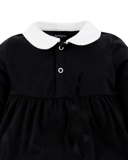 Baby Creysi Set de Disfraz de Merlina de 2 Piezas para Niña Vestido de Manga Larga con Mallas de 100% Algodón Suave One For You