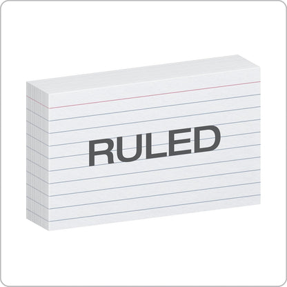 Oxford ruled tarjetas de índice, 7.6 x 12.7 cm, color blanco, 1.000 tarjetas, 10 paquetes de 100 (98833)