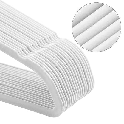 SONGMICS Ganchos de Ropa de Terciopelo 50 PCS, Giratorios de 360° | Para Ropa Fina y Abrigos, Antideslizantes y Ahorradores de Espacio, MCRF026W03
