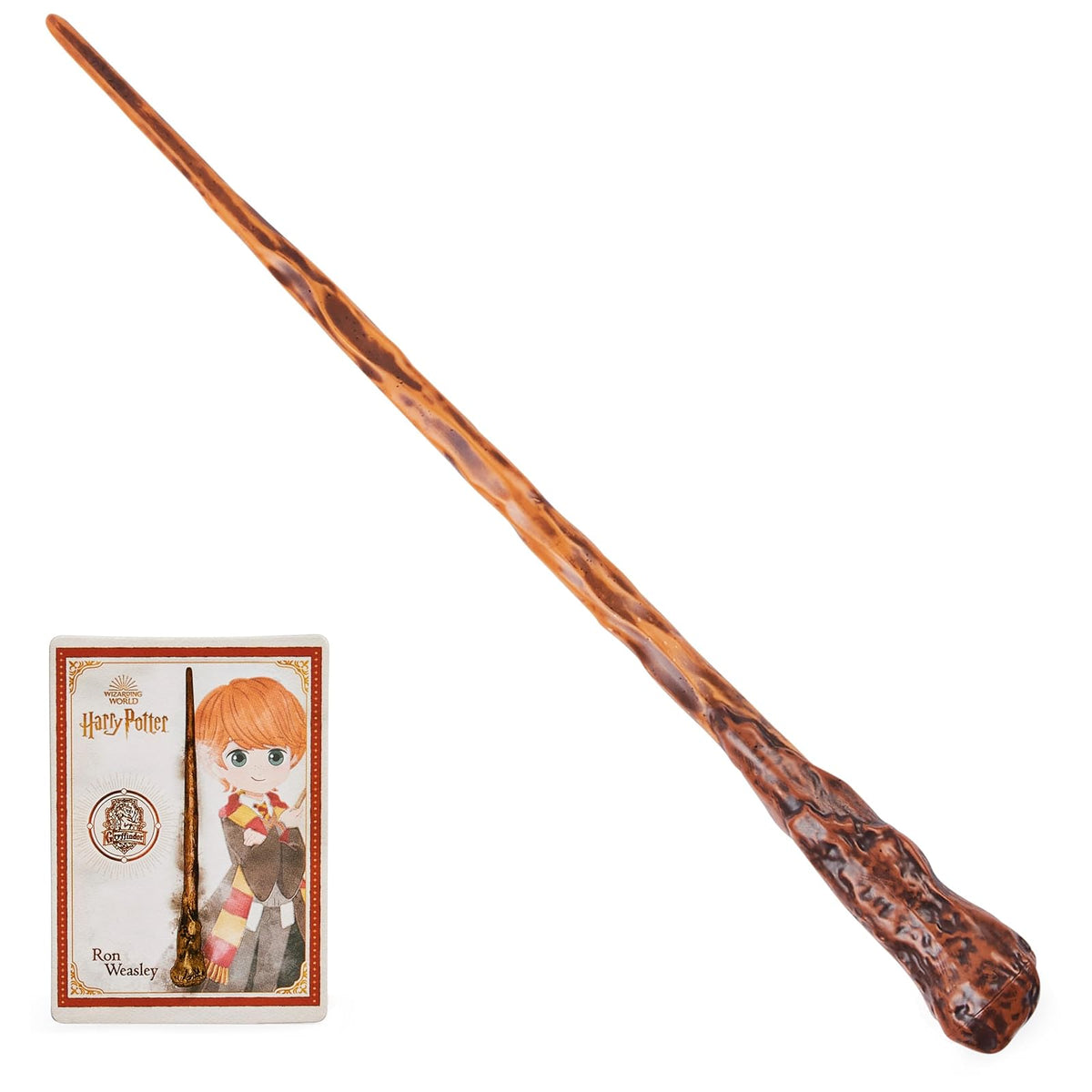 Wizarding World, auténtica Varita de Ron Weasley de 30.5 cm con Tarjeta de hechizos Coleccionable, Juguetes para niños a Partir de 6 años