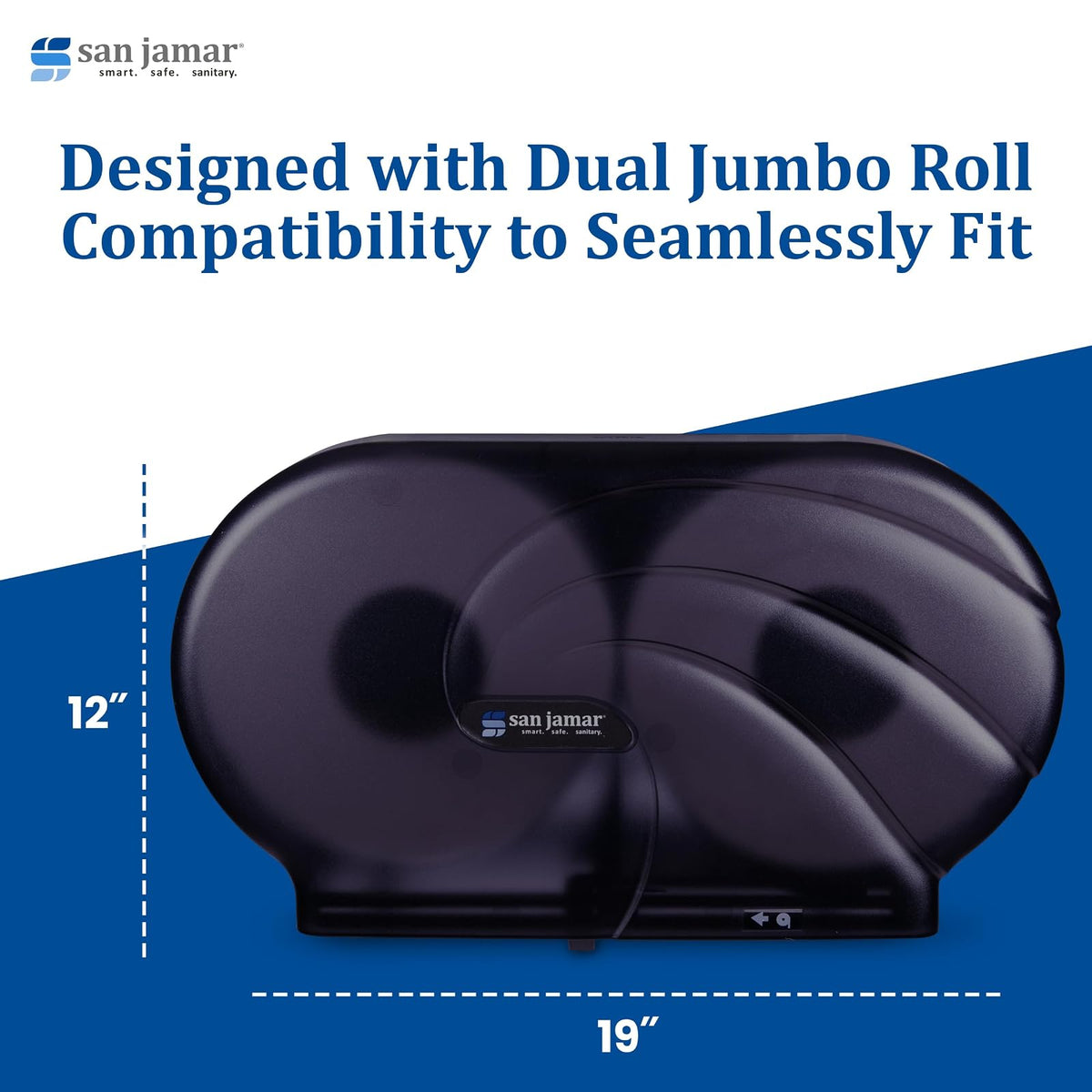 San Jamar - SJMR4090TBK R4090TBK Twin 22,86 cm JBT Dispensador de papel higiénico, negro perla