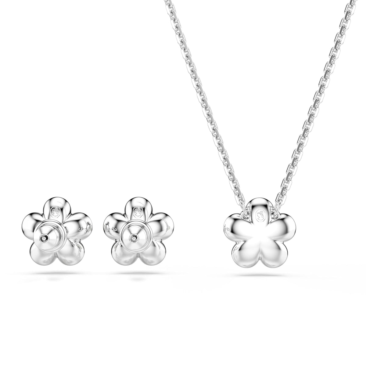 Juego de collar y arete de Swarovski x Ariana Grande, acabado rodio, colección oficial de joyas Ariana Grande