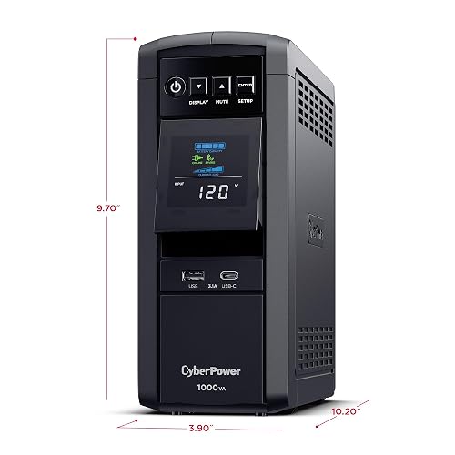 CyberPower CP1000PFCLCD PFC Sinewave UPS 1000VA 600W PFC Compatible Mini-Tower