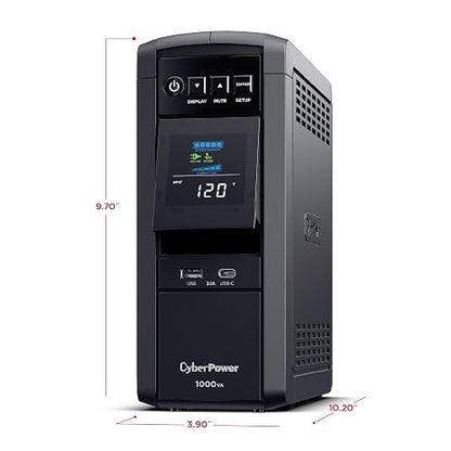 CyberPower CP1000PFCLCD PFC Sinewave UPS 1000VA 600W PFC Compatible Mini-Tower