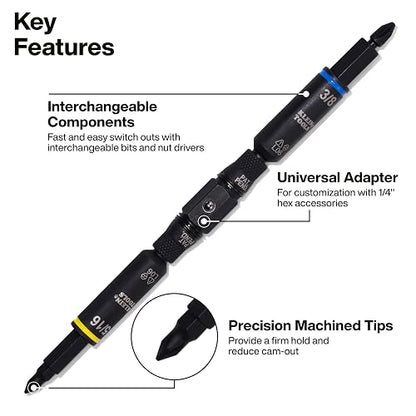 KLEIN TOOLS 32500HD | Desarmador 11 En 1 | Uso Manual E Impacto | Magnético | Haz más con una sola herramienta: úsala a mano o con impacto y cambia entre 7 puntas y 4 llaves sin cargar de más.