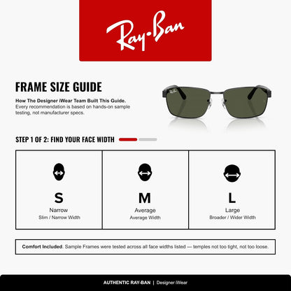Ray-Ban 0RB3750 Gafas De Sol Unisex, Core-Square, Negro