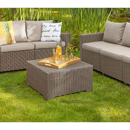 Keter California - Sofá de Patio con Cojines, Mesa para café, Capuccino, Mesa para café