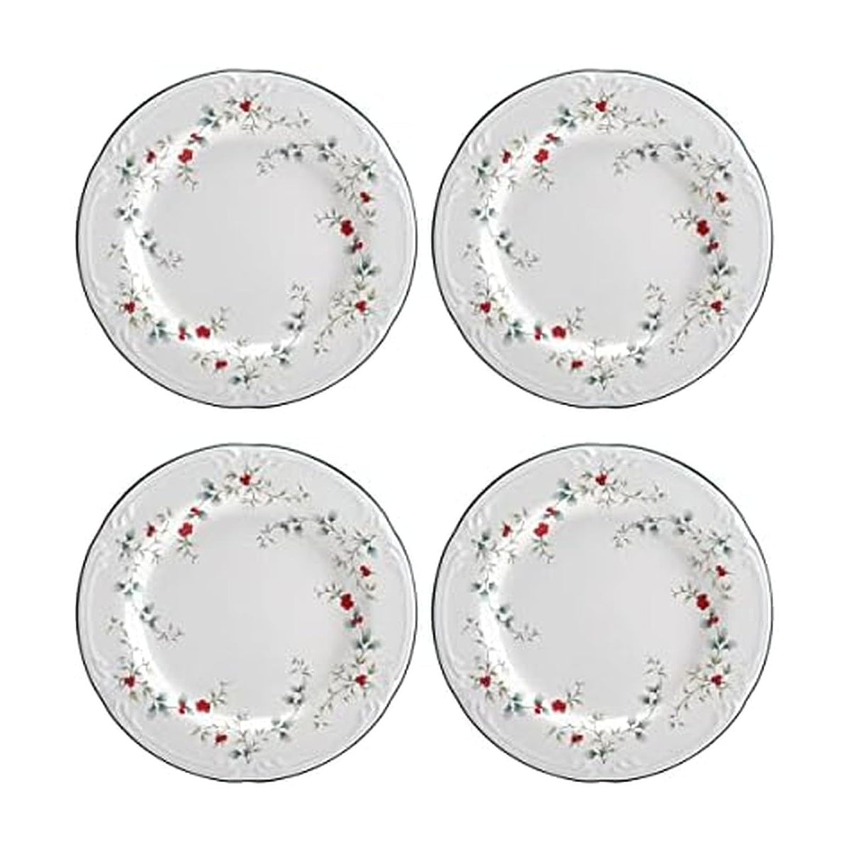 Pfaltzgraff Winterberry - Platos de ensalada (8 pulgadas, juego de 4), color verde