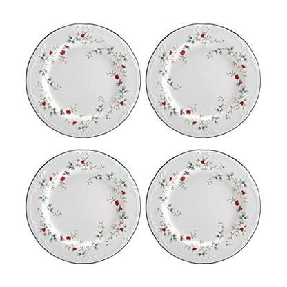 Pfaltzgraff Winterberry - Platos de ensalada (8 pulgadas, juego de 4), color verde