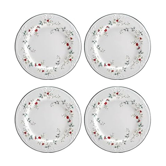 Pfaltzgraff Winterberry - Platos de ensalada (8 pulgadas, juego de 4), color verde