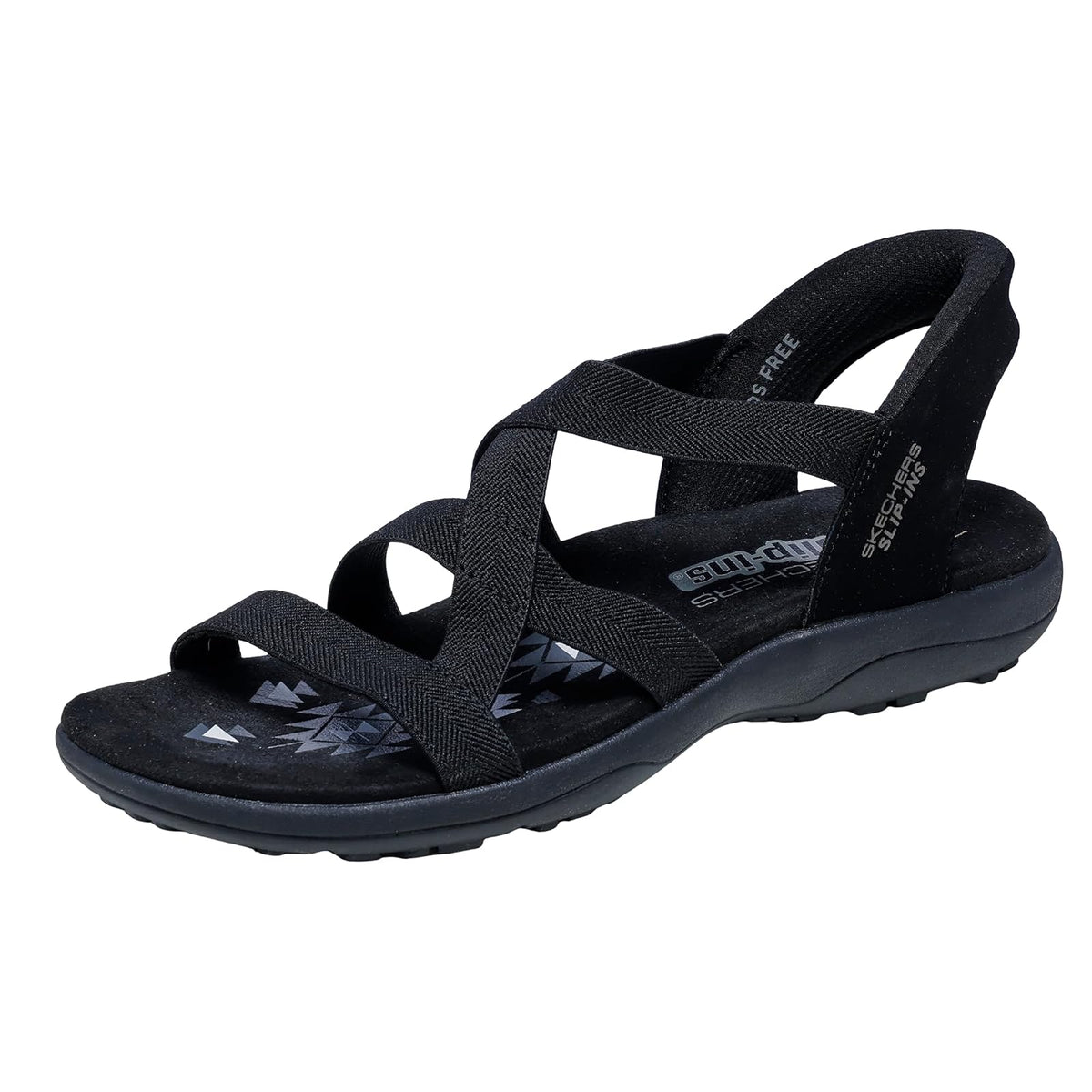 Skechers Reggae Slim - Stretch Flex Hands Free Slip-ins Sandalias deportivas para mujer - 22.0 cm - Negro - Negro