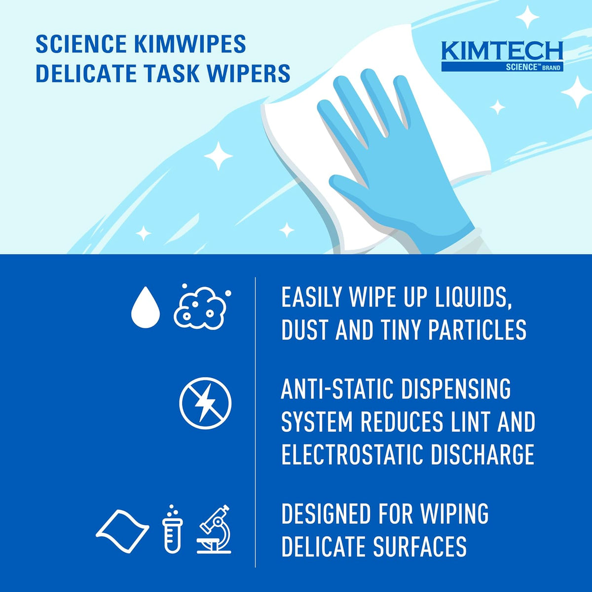 Kimwipes Delicate Task Kimtech Science Wipers (34155), White, 1-PLY, 60 Pop-Up Boxes/Case, 280 Sheets/Box, 16,800 Sheets/Case