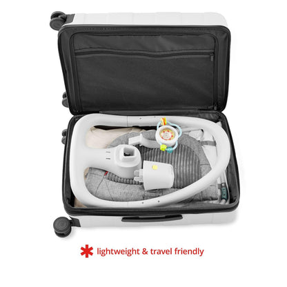 Skip Hop - Asiento ergonómico para bebé para sentarse en posición vertical, ligero y fácil de viajar, forro plateado gris nube edad 0+