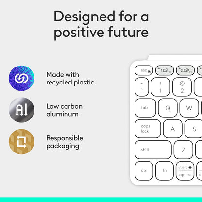 Logitech Keys-to-Go 2 Teclado inalámbrico para iPad con Tapa integrada, Bluetooth, Delgado, estilizado y Compacto para iPad, iPhone, Windows, Android, Linux, Mac, Apple TV, Color - Gris Paleo