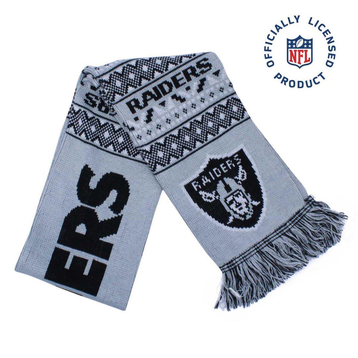 NFL JTNFL-3041-LVR Bufanda para Invierno Raiders Unisex Adulto, Color Gris, Unitalla