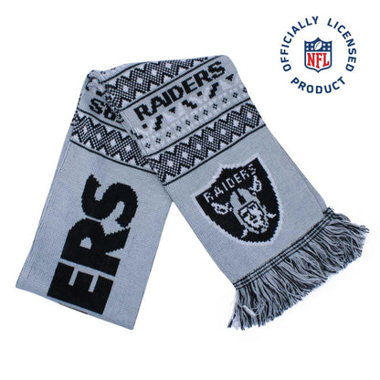 NFL JTNFL-3041-LVR Bufanda para Invierno Raiders Unisex Adulto, Color Gris, Unitalla