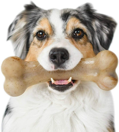 Pet Qwerks BBQ BarkBone Dog Chew Toys for Aggressive Chewers, Made in USA