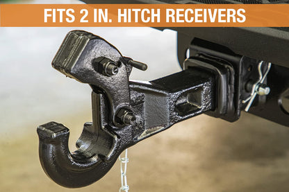 Buyers Products RM5P Gancho de Montaje para Receptor, Capacidad de 5 toneladas, Brazo de Bloqueo con Resorte, Agarre Seguro en Ojos Lunette de 2 a 3 Pulgadas, Accesorios de Remolque para Camiones y