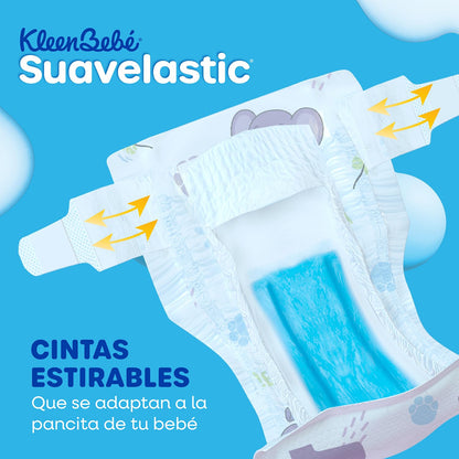 KleenBebé Suavelastic Pañal Desechable para Bebé, Talla Jumbo Unisex, Paquete con 40 Piezas, Ideal para Bebés de 11 a 14.5 kg