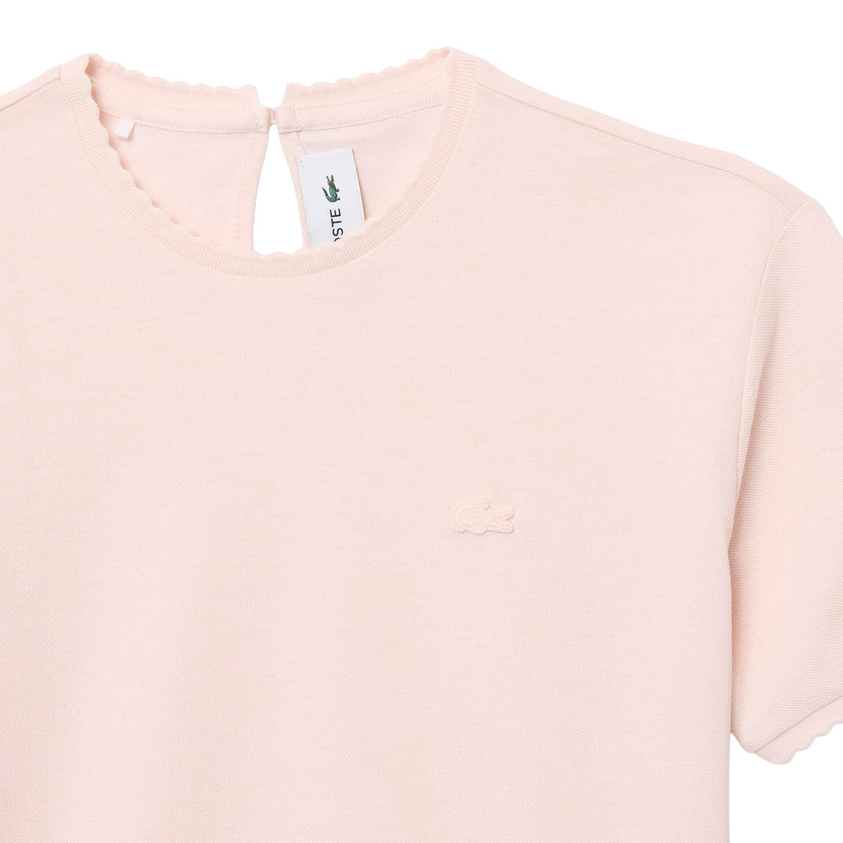 Lacoste Playera De Mujer, Algodón Manga Corta Corte Entallado
