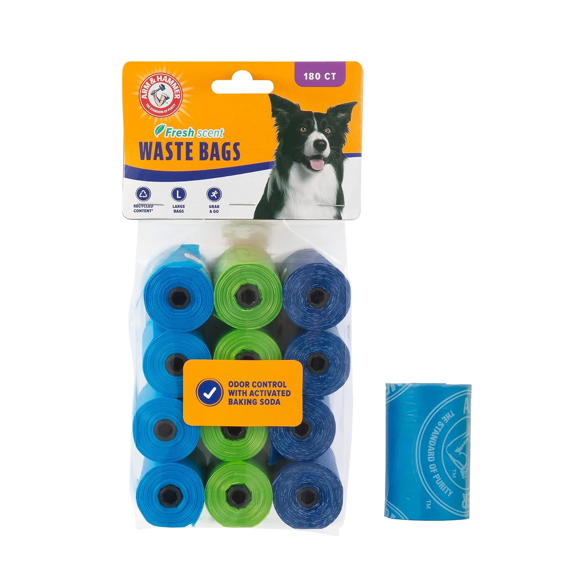 Petmate Arm & Hammer - Recambios Desechables para Bolsas de Basura de fácil rasgón, Varios Colores, Varios Paquetes Disponibles