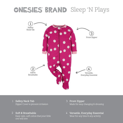 Onesies 4-Pack Sleep 'N Play Footies Multi Pack Dormidores para bebés y niños pequeños bebés niñas