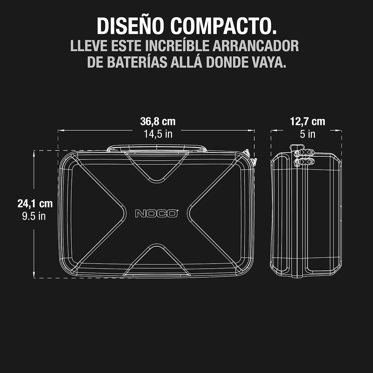 NOCO GBC104 Estuche de Protección de Goma EVA Boost X para Arrancadores de Emergencia de Litio GBX155 UltraSafe