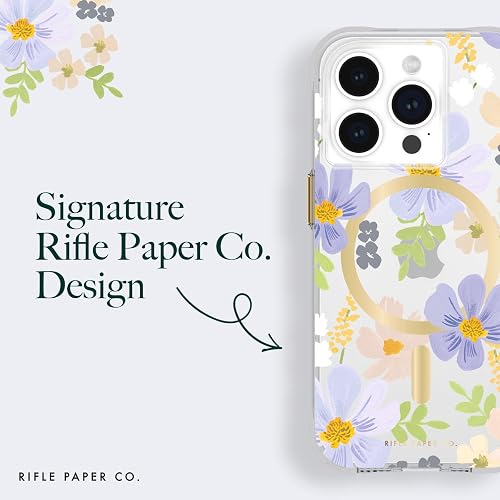 Rifle Paper Co. Funda para iPhone 15 Pro [Compatible con MagSafe] [protección contra caídas de 12 pies] Bonita Funda para iPhone de 6.1 Pulgadas con patrón Floral