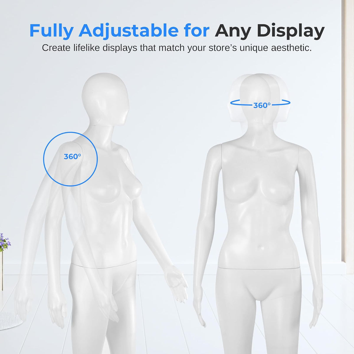 SERENE-LIFE Traje Torso Femenino de 68.9 Pulgadas Maniquí Desmontable, Soporte para Cuerpo, Estándar