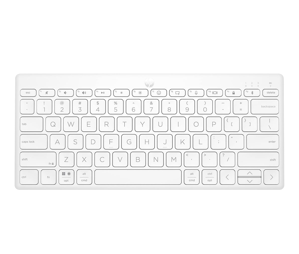 HP Teclado Inalámbrico 350, Conectividad 10 Metros, 2.4 GHz, en Español, Windows/Mac OS, Multi-Dispositivo, Blanco (692T0AA)