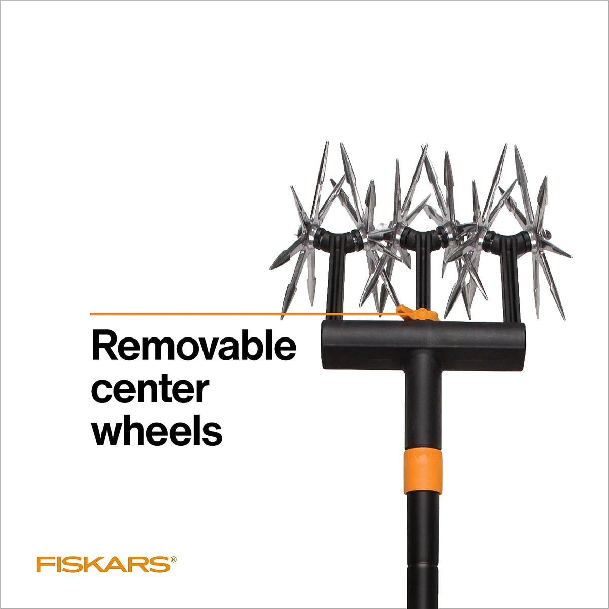 Fiskars Cultivador Telescópico | 40-60 pulgadas, 16 oz, manual, negro, FiberComp, acero