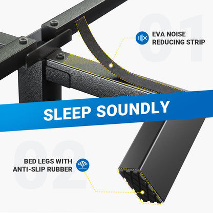 Avenco - Marco de Cama tamaño Queen de 14 Pulgadas de Alto con Plataforma de Metal tamaño Queen con Espacio de Almacenamiento Debajo de la Cama, Soporte de Listones de Acero Resistente, no Necesita