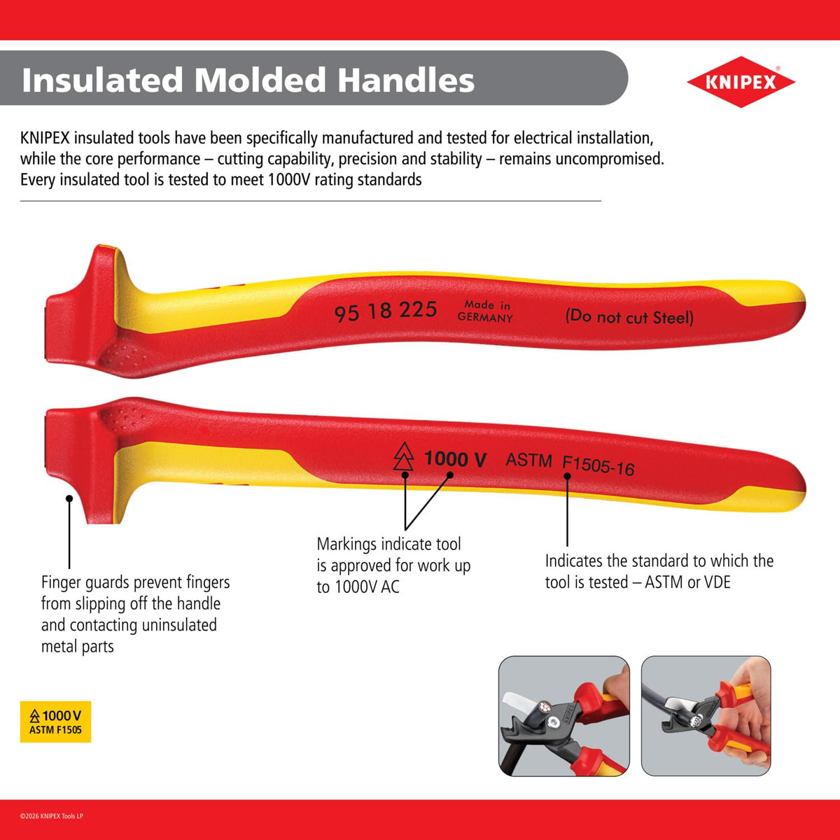 KNIPEX - Alicates combinados aislados de 1000 V