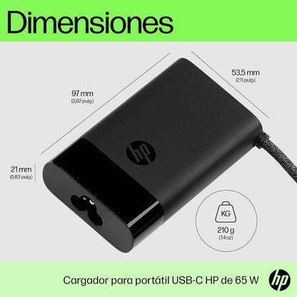 HP Cargador de Laptop 65W, USB-C (671R2AA)