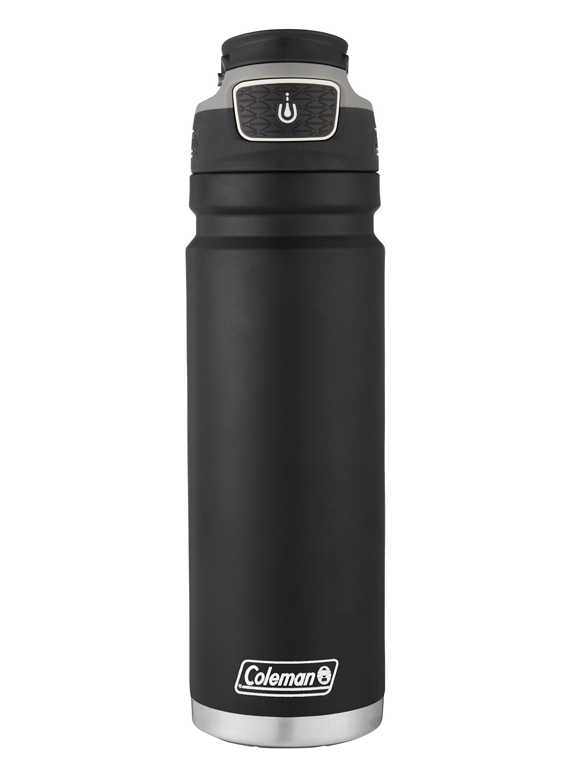 Coleman AUTOSEAL FreeFlow - Botella de Agua de Acero Inoxidable, Color Negro, 24 onzas