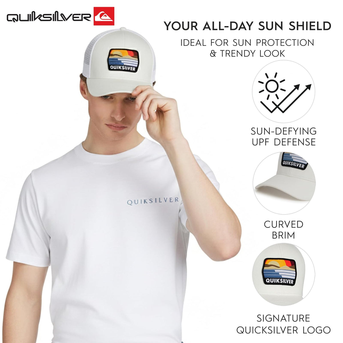 Quiksilver Premium Cotton Adjustable Snap Back Logo Gorra de béisbol Hombre