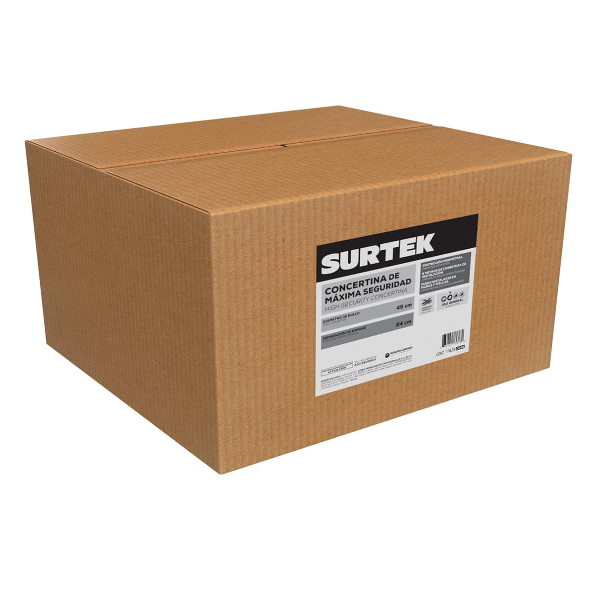 Surtek CO84 Concertina de seguridad punta tipo navaja, 4 puntas, 8 m, 4.8 kg