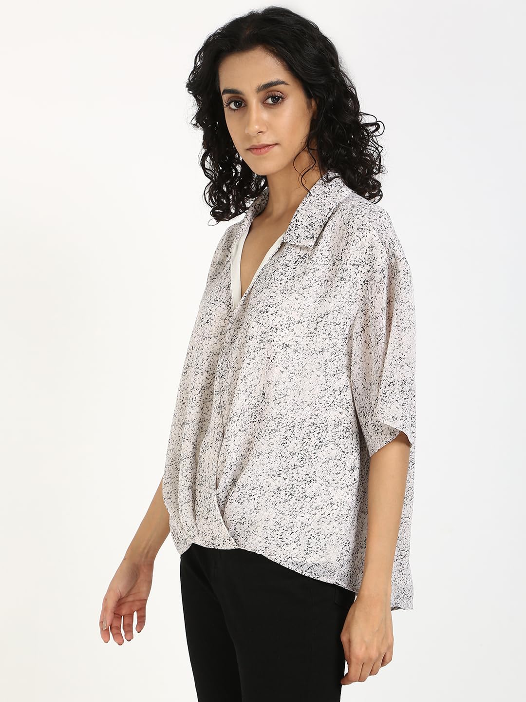 Calvin Klein Jeans - Parte Superior Cruzado de Gasa para Mujer, Blanco, M