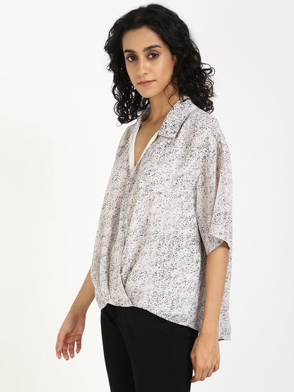 Calvin Klein Jeans - Parte Superior Cruzado de Gasa para Mujer, Blanco, Small
