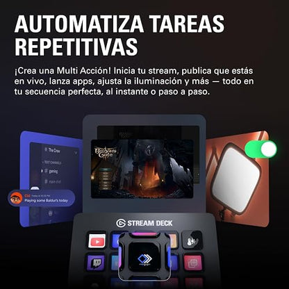 Elgato Stream Deck MK.2, controlador de estudio | Acciones de activación en OBS, Twitch, YouTube y más, comentarios visuales, cientos de complementos, funciona con Mac y PC