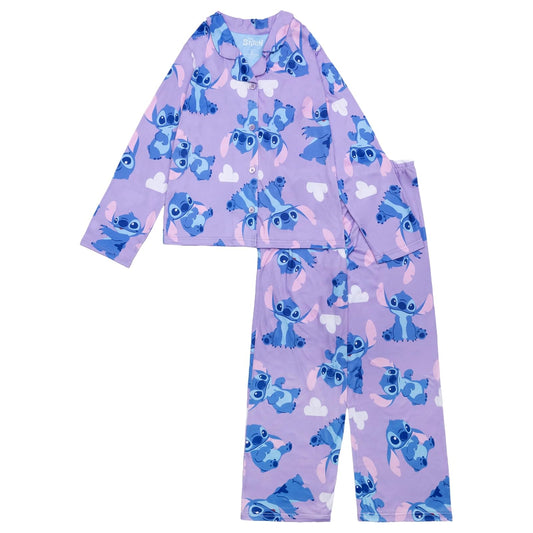 Disney 2-Piece Loose-fit Button Down Pajama Set, Soft & Cute for Kids Juego de Pijama Niñas