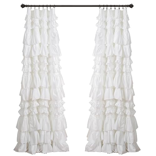 Lush Decor Kemmy Panel de Cortina para Ventana, Blanco, 2.1 m x 1.3 m, 1