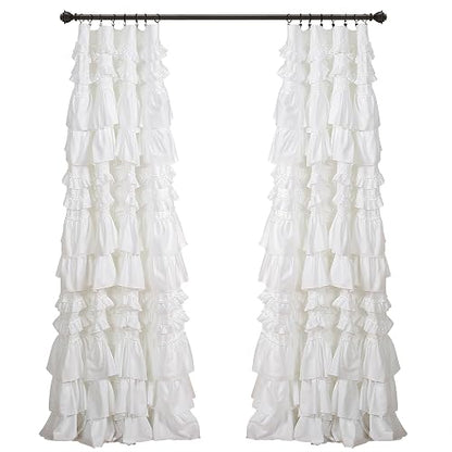 Lush Decor Kemmy Panel de Cortina para Ventana, Blanco, 2.1 m x 1.3 m, 1