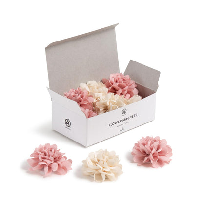 U Brands Mini Flower Fashion - Juego de imanes pequeños, Color Rosa y Crema, 12 Unidades, Suministros de Oficina para decoración de Aula u Oficina, Lindos imanes para pizarrón Blanca