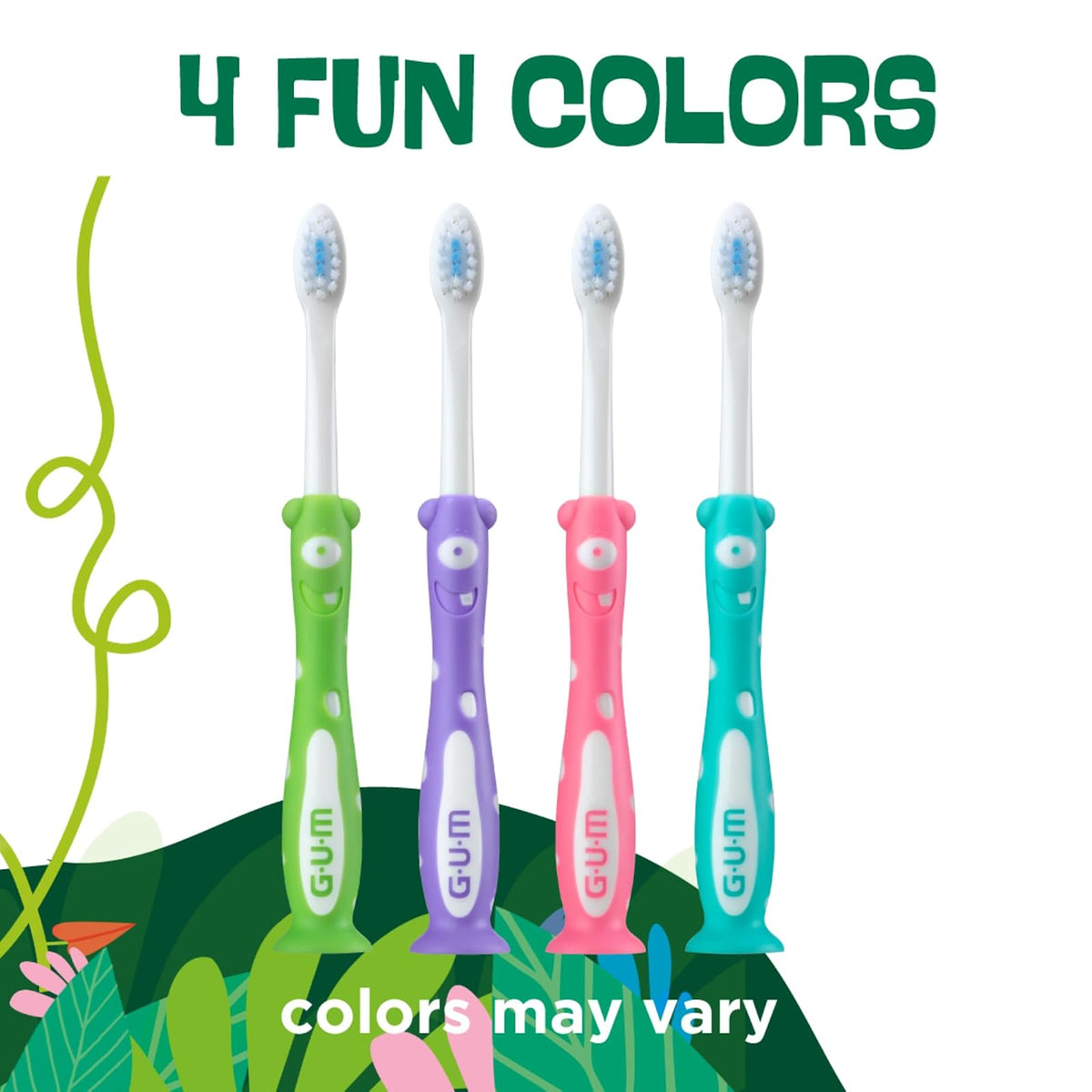 GUM 901B Monsterz Kids and Toddler Toothbrush, Soft, Ages 2+, 2 Count (Pack of 6)