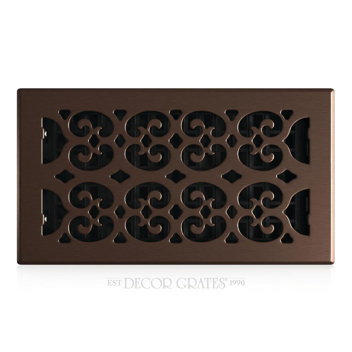 Decor Grates Scroll registro de piso, 6 X 12, bronce (Rubbed Bronze Finish)