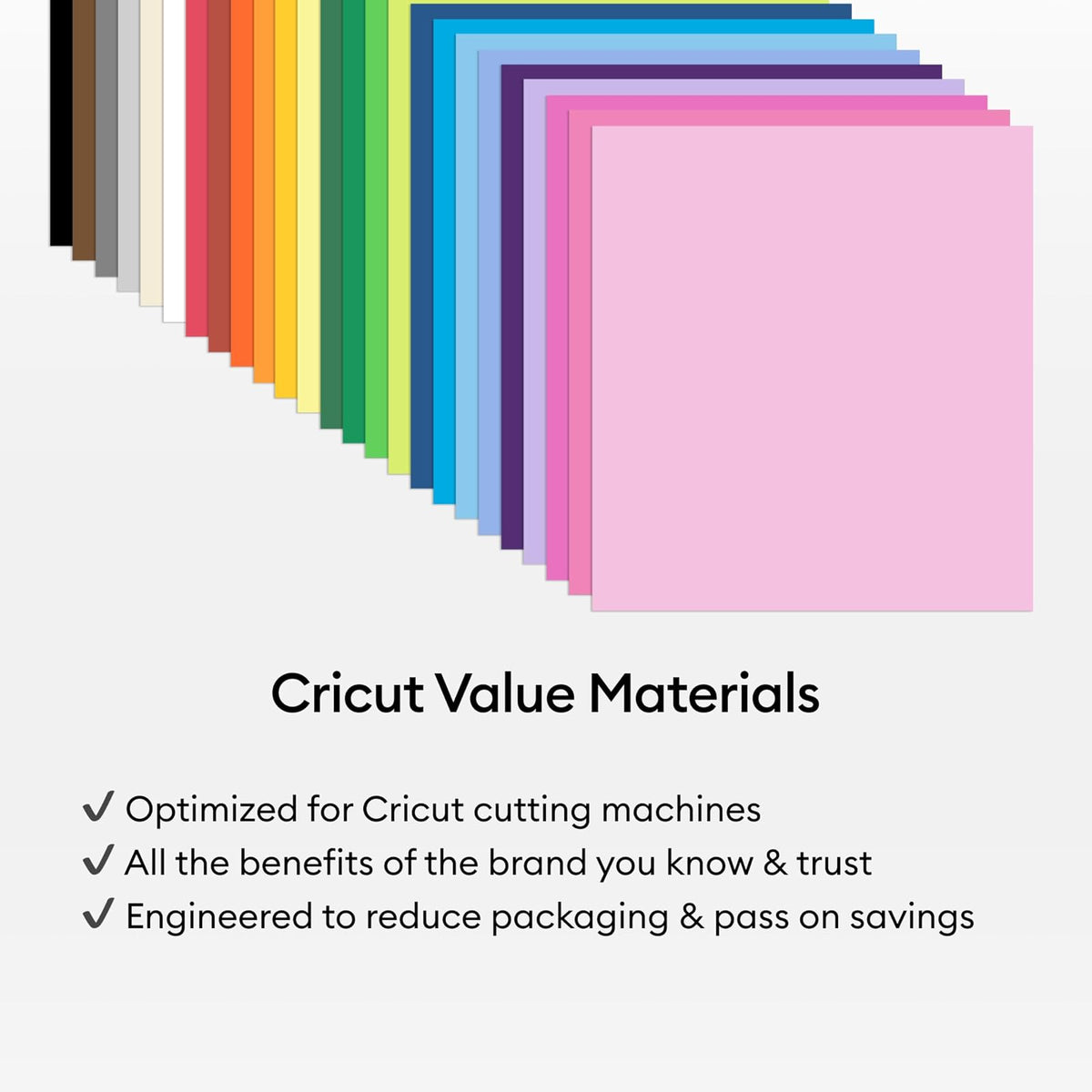 Cricut Value Cardstock, Rainbow Sampler - 12 x 12 pulgadas (75 hojas)