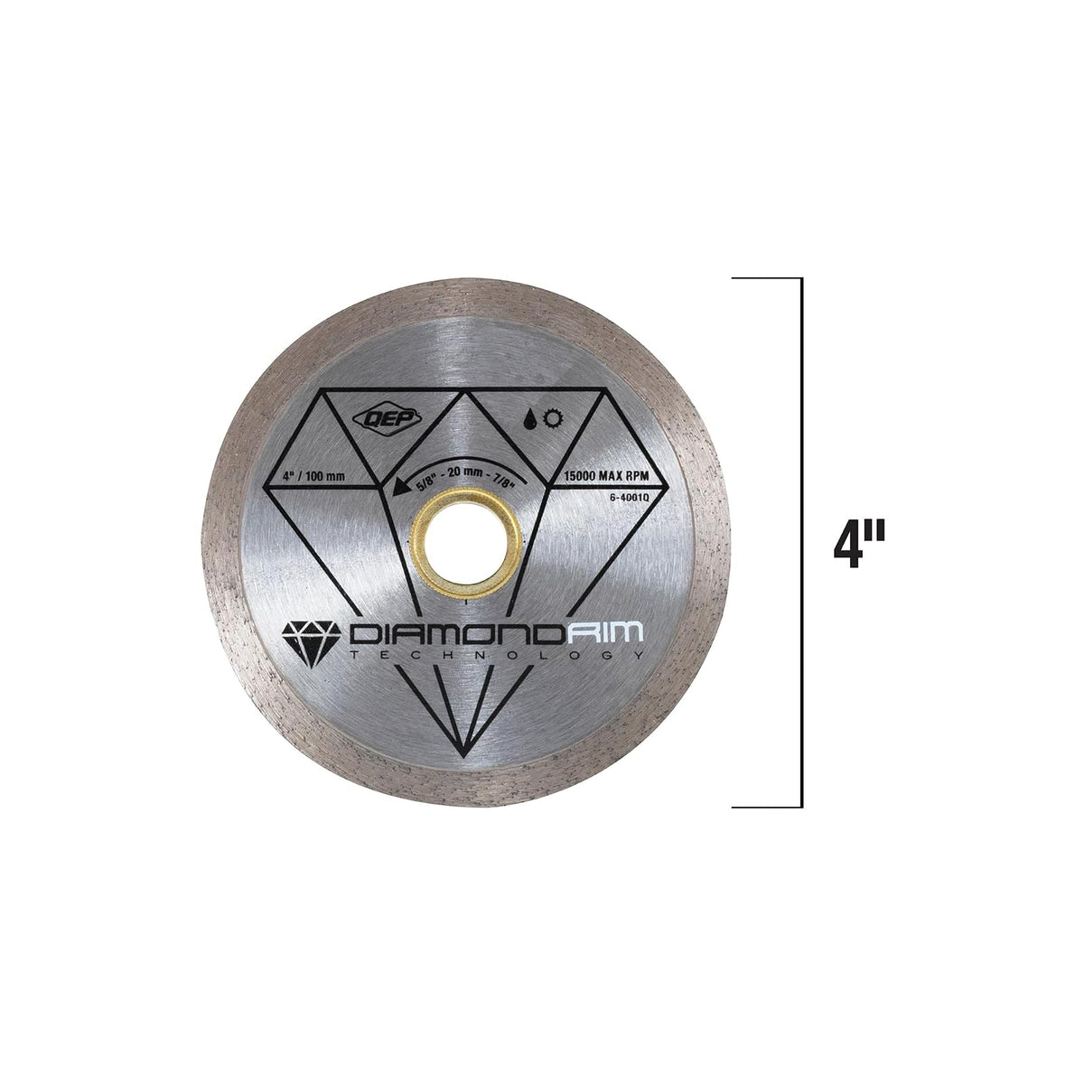 QEP 6-4001Q Hoja de diamante para sierras de azulejos húmedas para azulejos de cerámica, 4 pulgadas