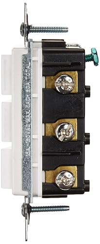Leviton 01755-00W Apagador Triple, Grado Comercial, 15 Amp, 120 Volts, Decora, color Blanco
