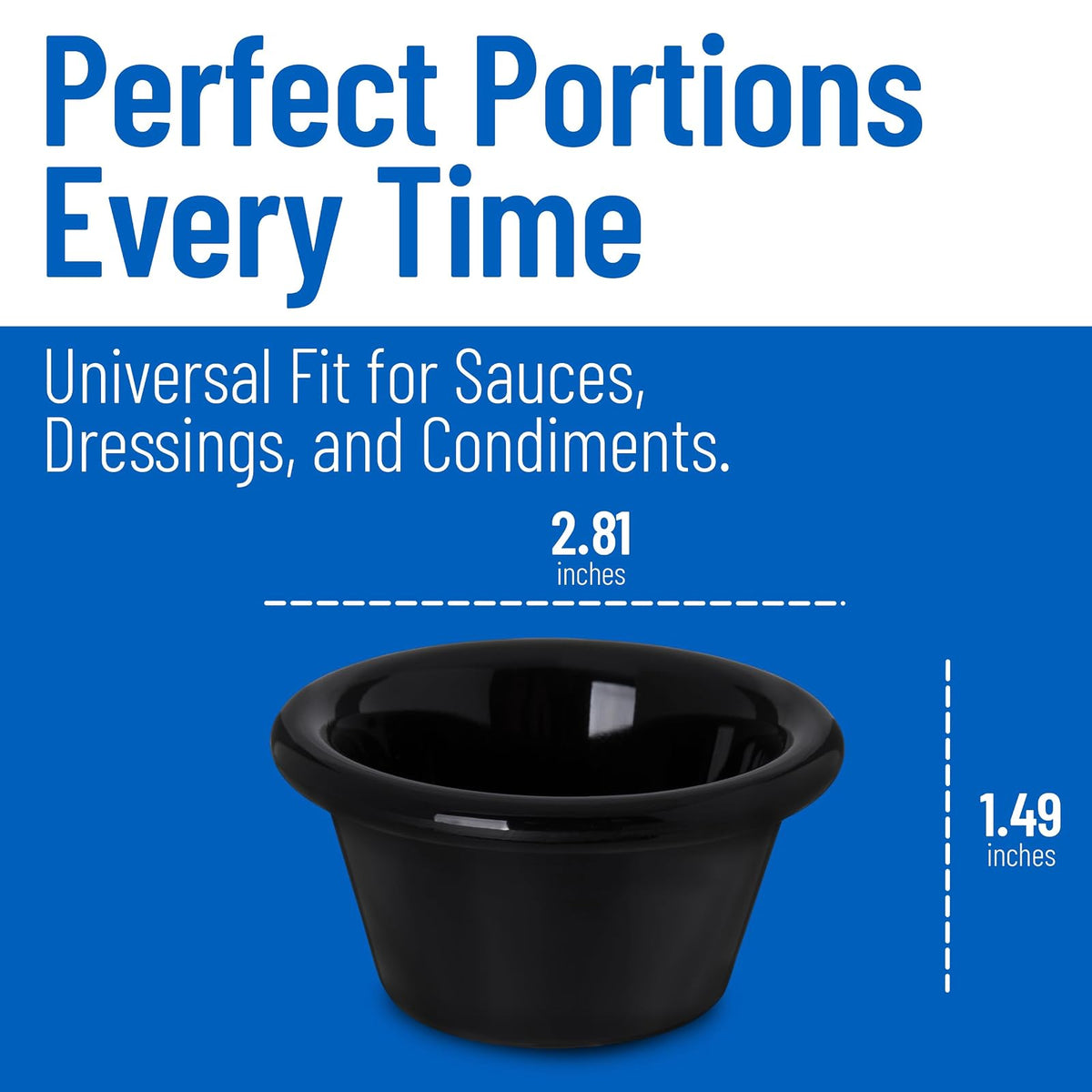 Carlisle 4312203 negro 2 onzas. Suave Ramekin (caja de 48)